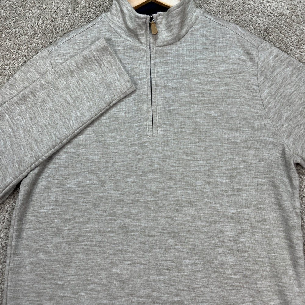 Banana Republic Pullover Mens Large Gray Blue Heathered‎ Long Sleeve Quarter Zip